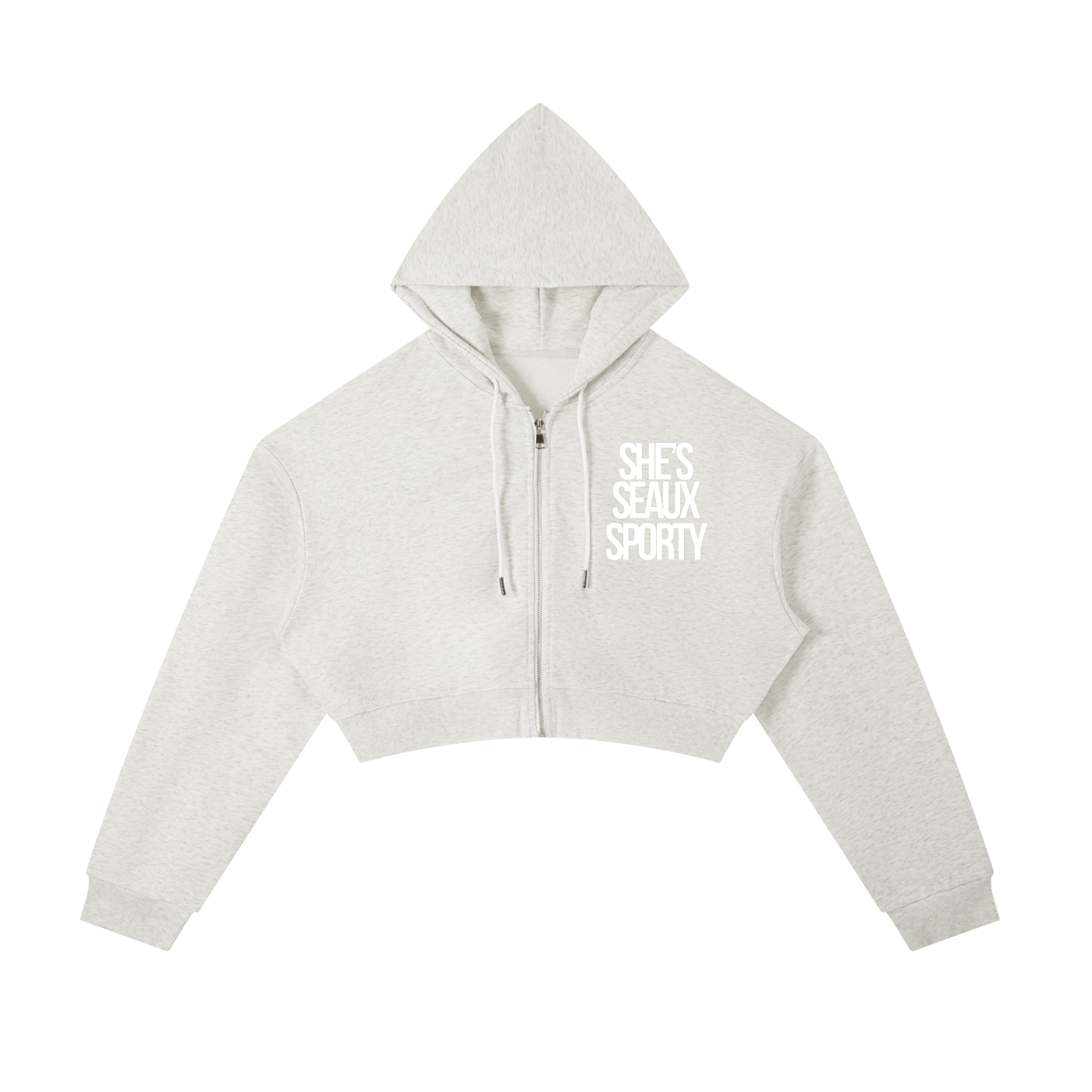 She's Seaux Sporty  Cropped Zip-Up Hoodie