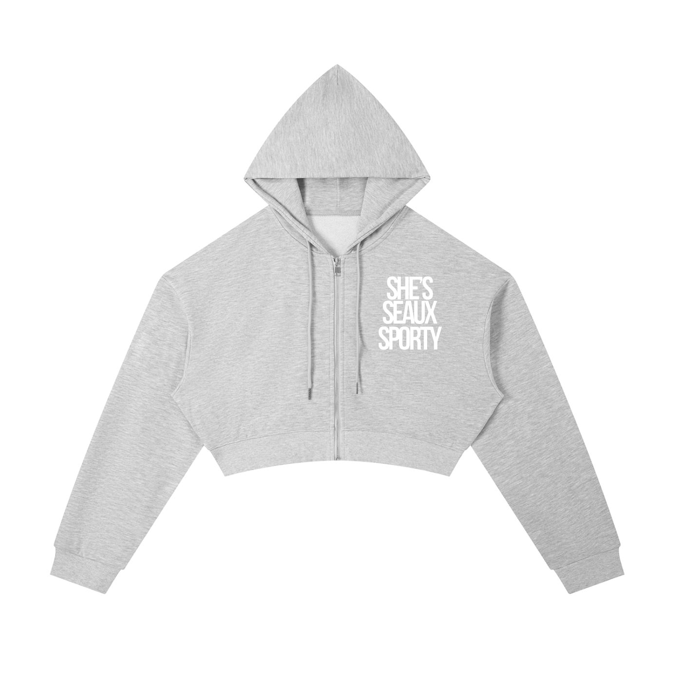 She's Seaux Sporty  Cropped Zip-Up Hoodie