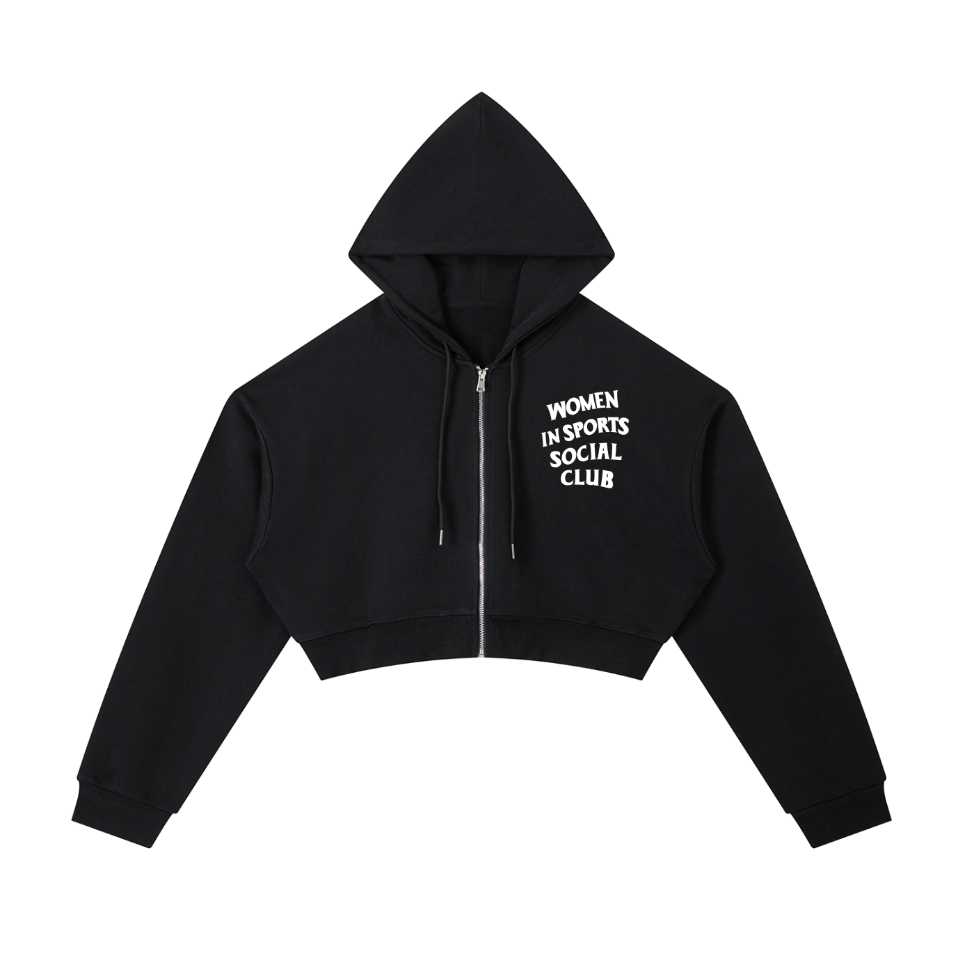 Women In Sports Social Club Essential Cropped Zip-Up Hoodie